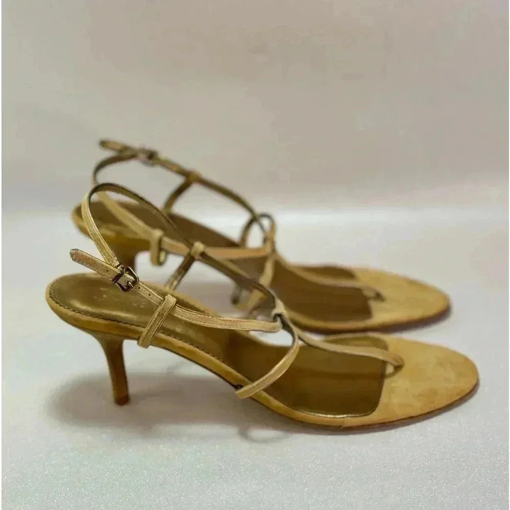 J.Crew Daintry Strappy Italian Leather Mid-Heel Sandal - Size 8, Made in Italy